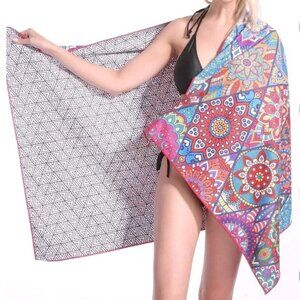 Blanket - Microfiber Towel Geo Oversized 72X74 Beach Camp Picnic Quick-Dry New